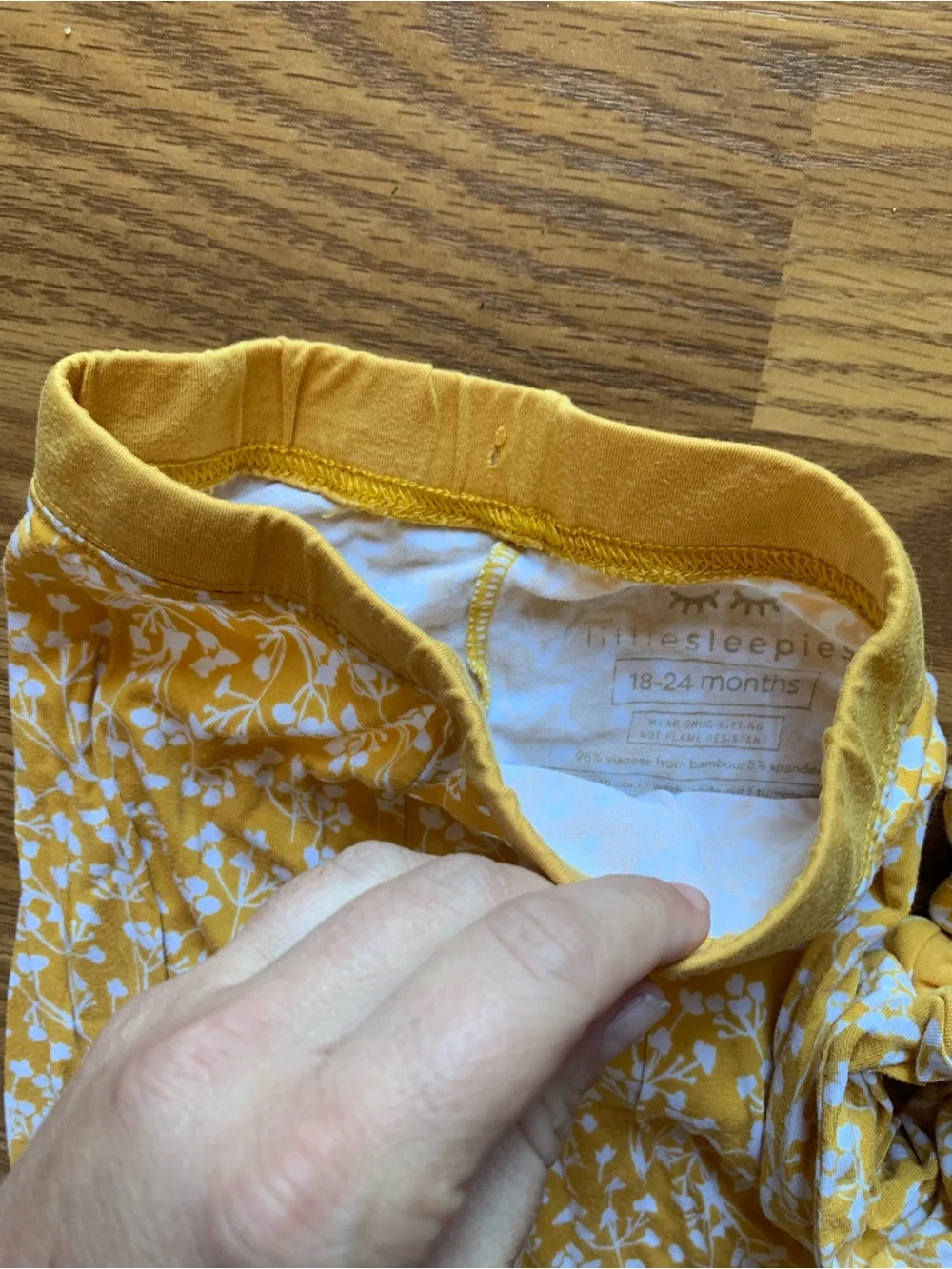 Little Sleepies Yellow Floral Long Sleeve Pajama Set 18-24 months Girl Bamboo